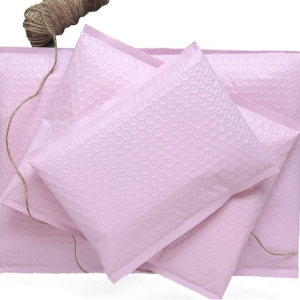 Pink Bubble Poly Mailers 6.5x10 Set of 20 Shipping Envelopes Spring Solid Pastel